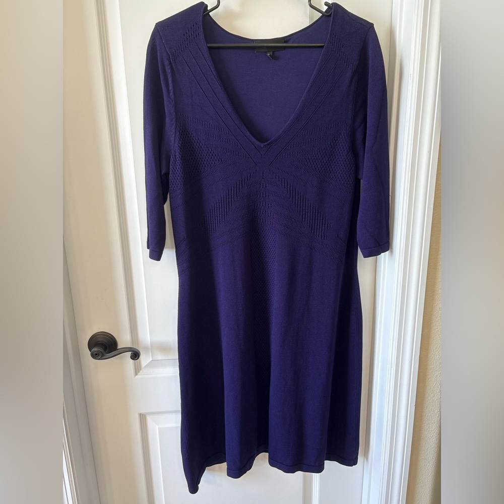 Lane Bryant Purple Knit V-Neck Sweater Dress – Size 14/16